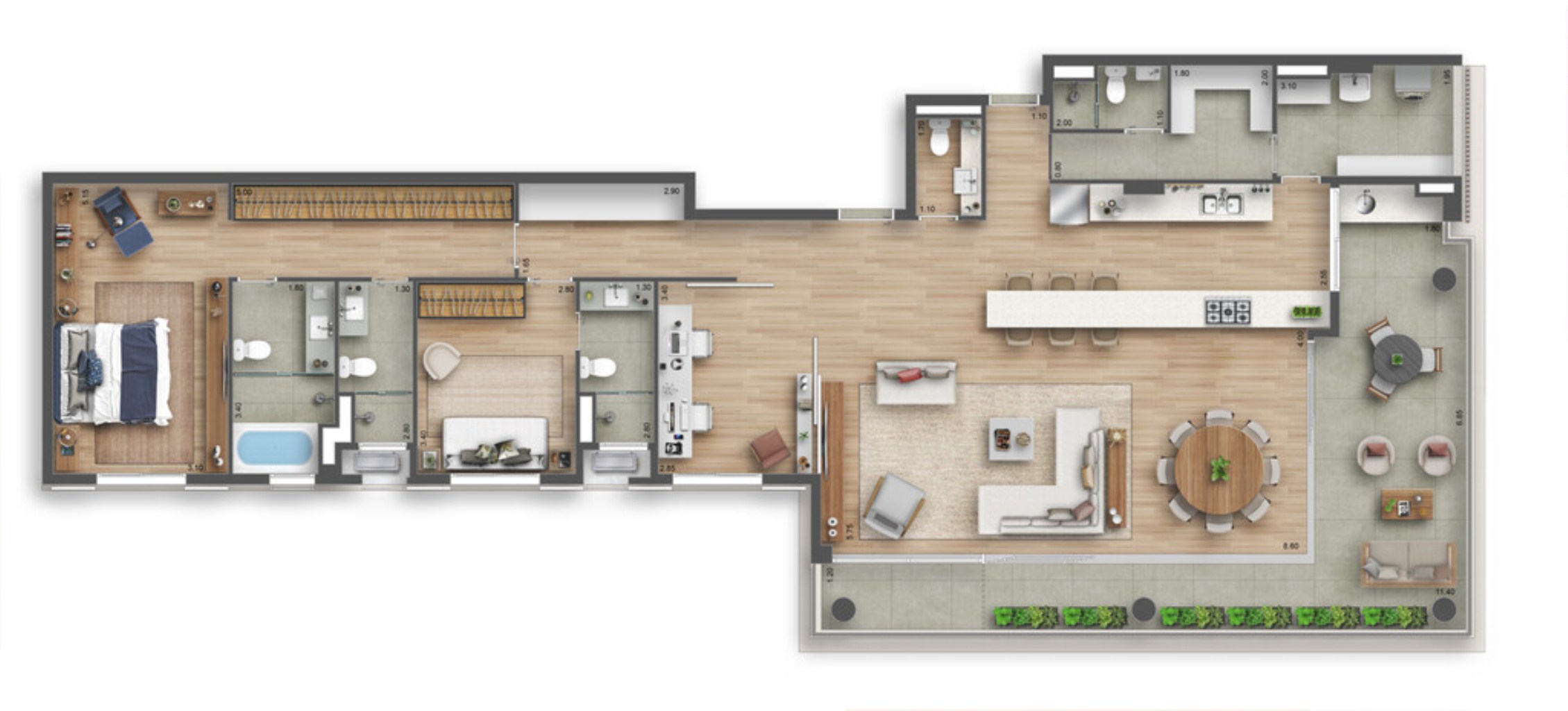 Apartamento à venda com 3 quartos, 204m² - Foto 13