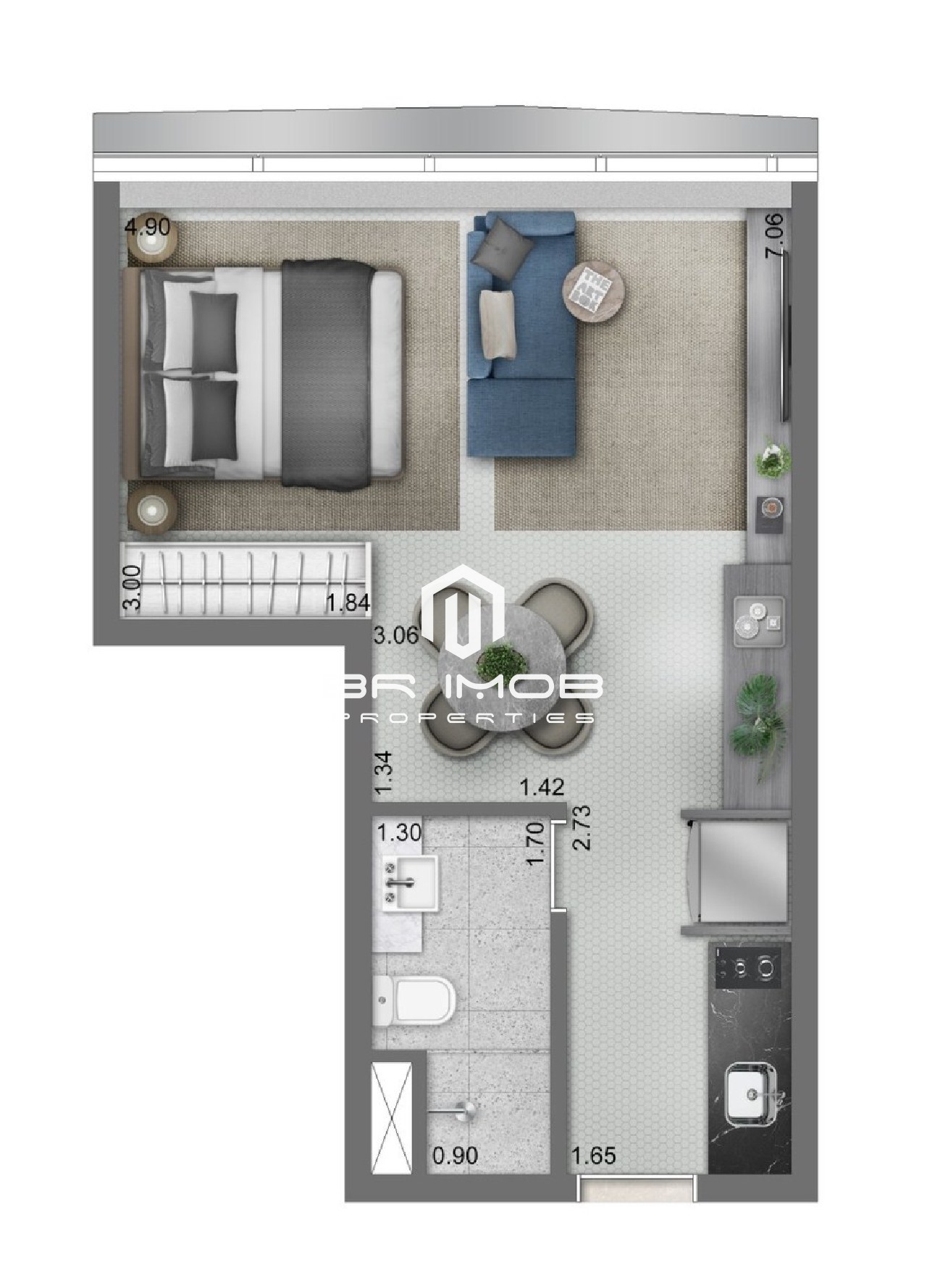 Apartamento à venda com 1 quarto, 32m² - Foto 2