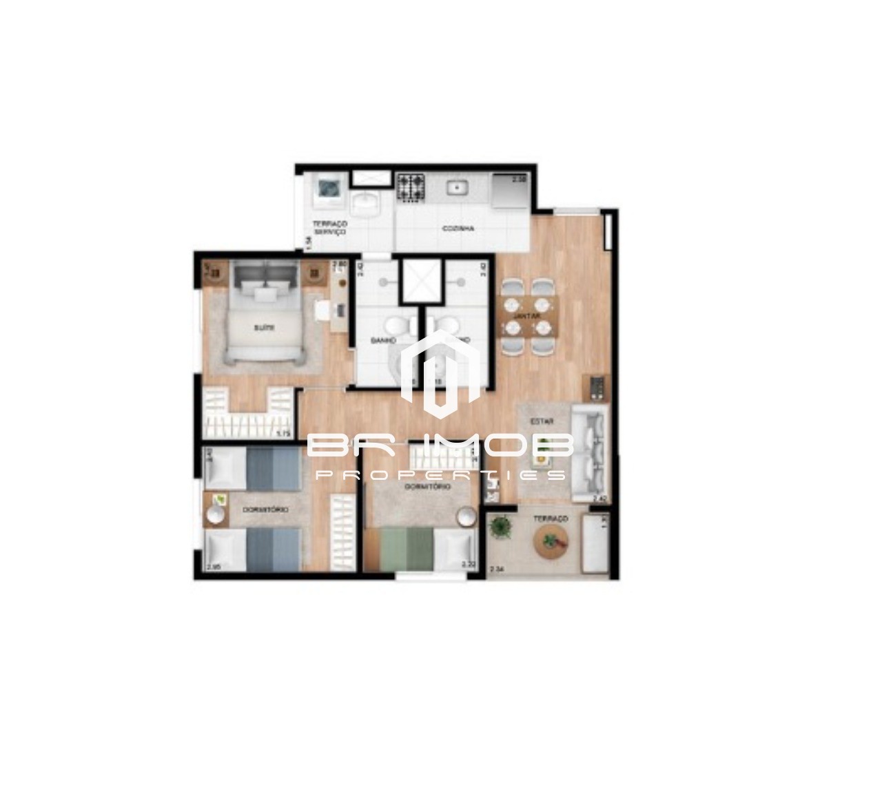 Apartamento à venda com 3 quartos, 59m² - Foto 4