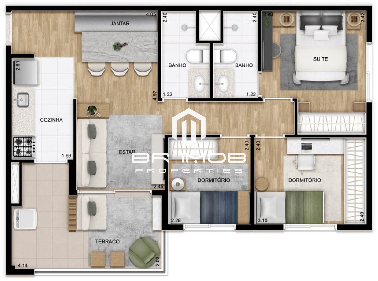 Apartamento à venda com 3 quartos, 67m² - Foto 4