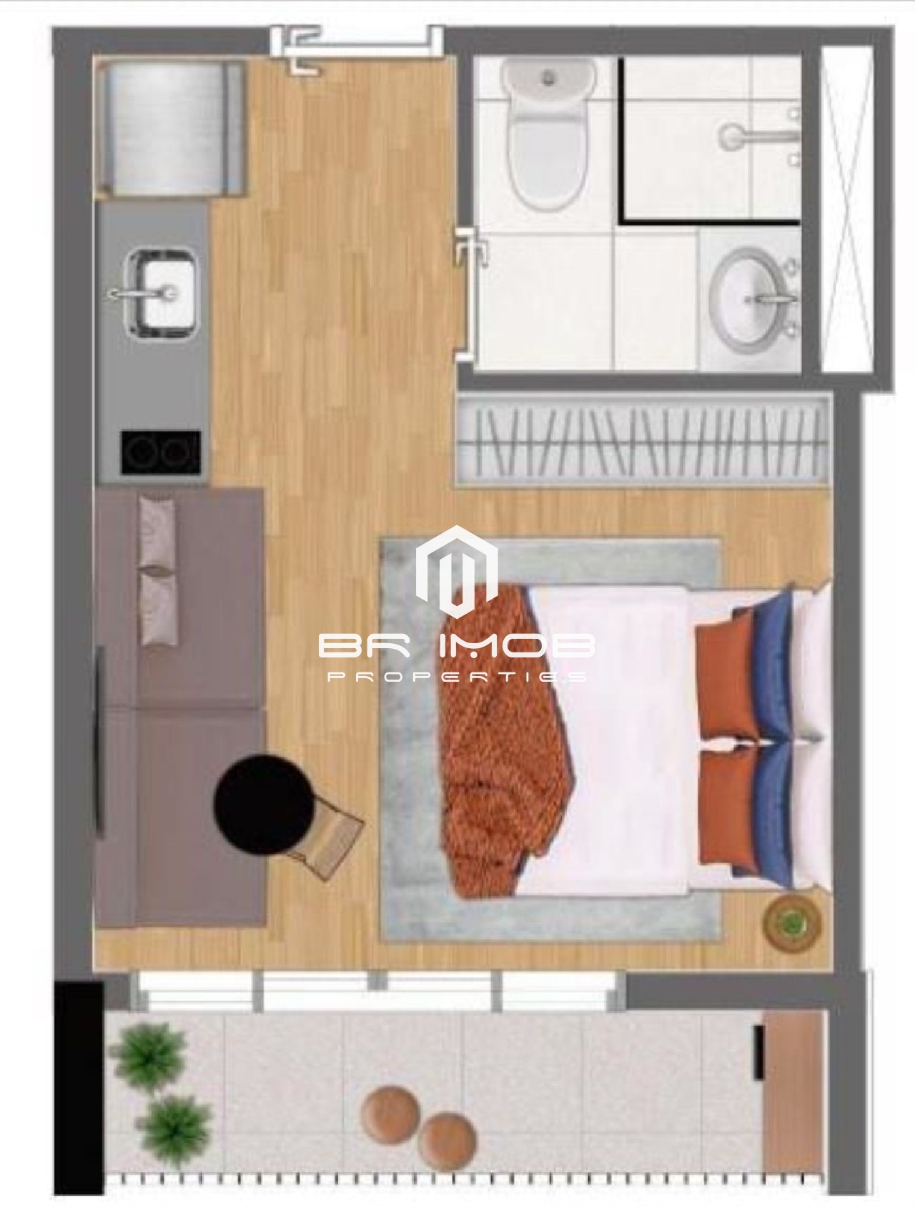 Apartamento à venda com 1 quarto, 22m² - Foto 2