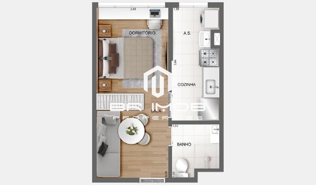 Apartamento à venda com 1 quarto, 26m² - Foto 5