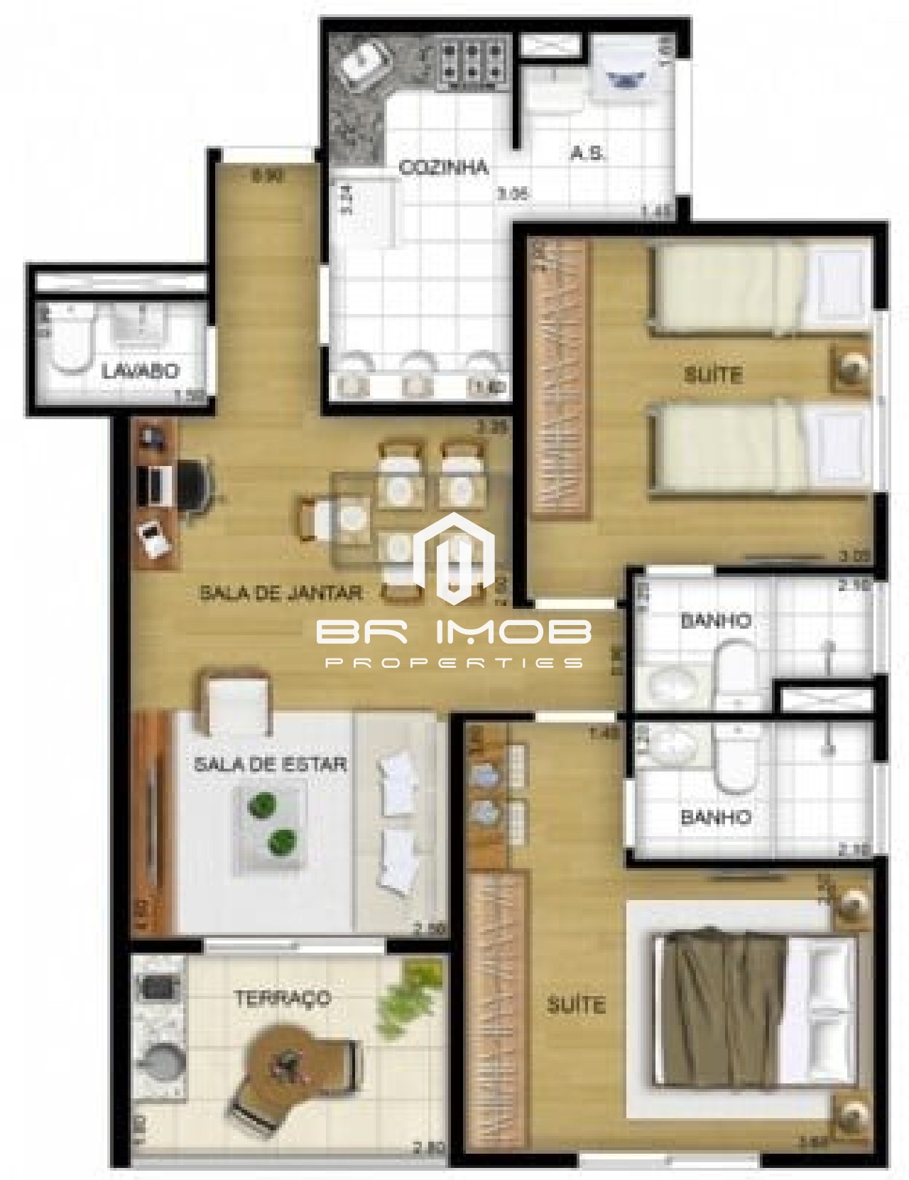 Apartamento à venda com 2 quartos, 64m² - Foto 2