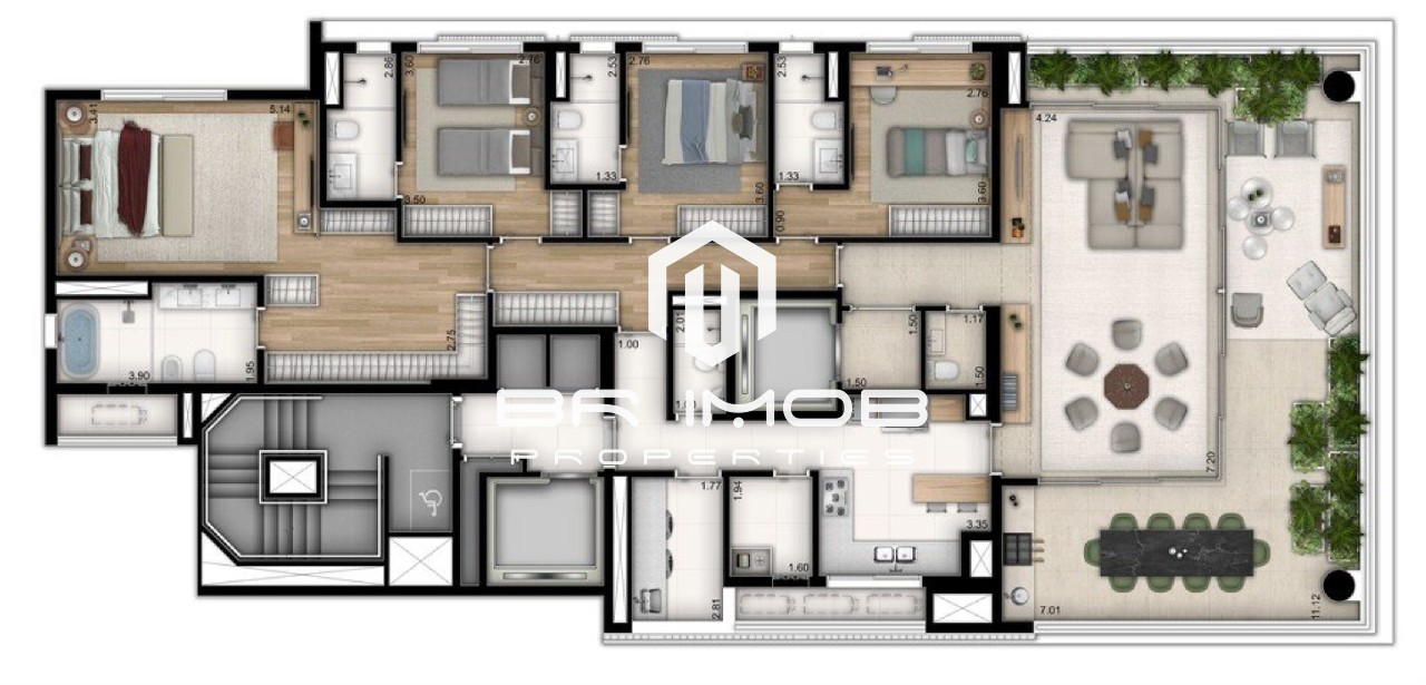 Apartamento à venda com 4 quartos, 238m² - Foto 2