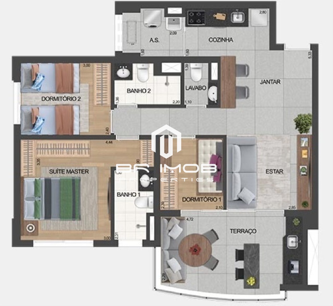 Apartamento à venda com 3 quartos, 81m² - Foto 2