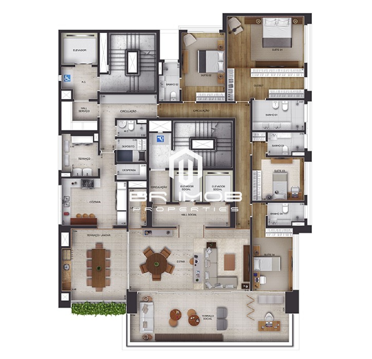 Apartamento à venda com 4 quartos, 303m² - Foto 2