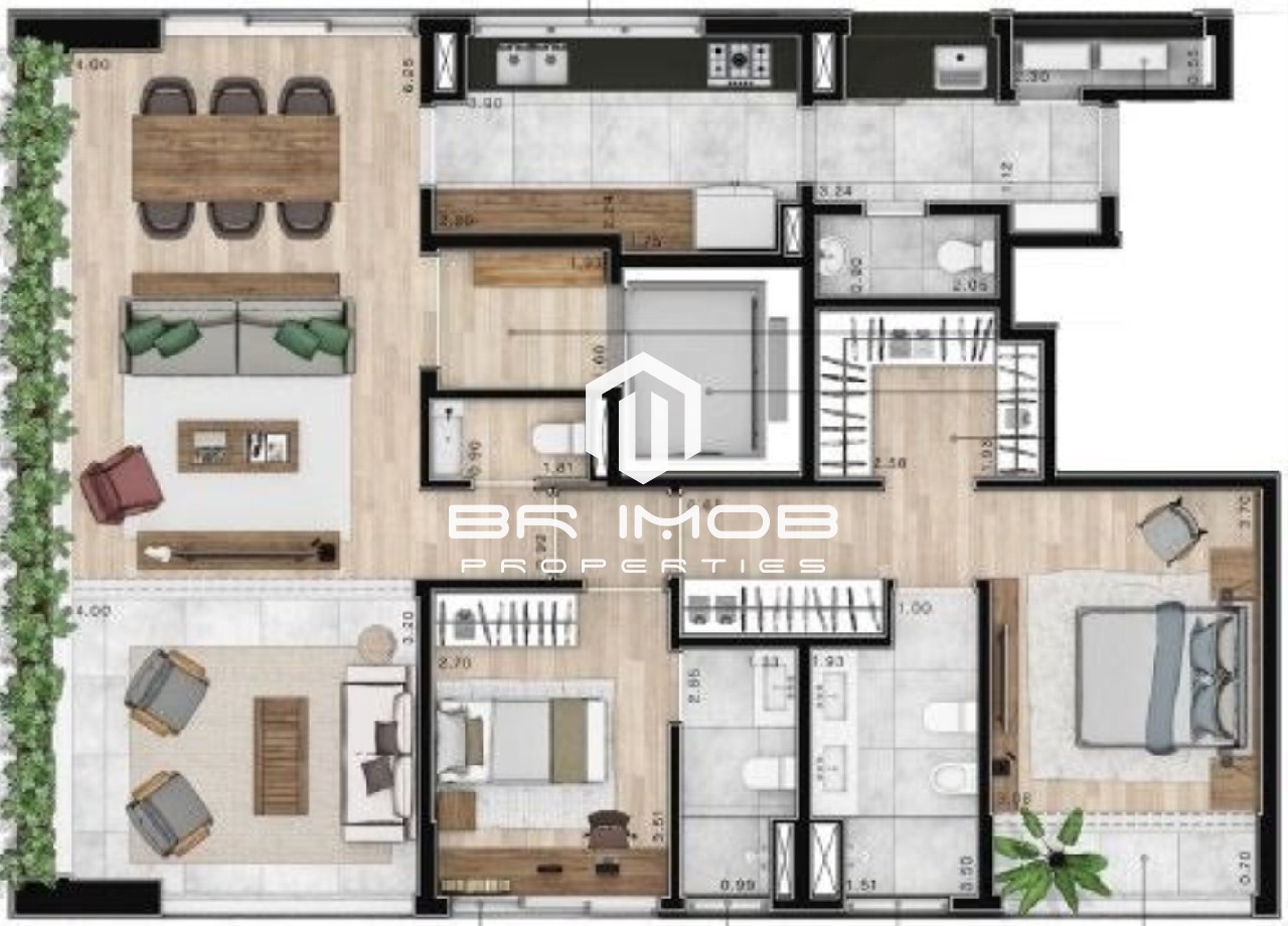 Apartamento à venda com 2 quartos, 134m² - Foto 3