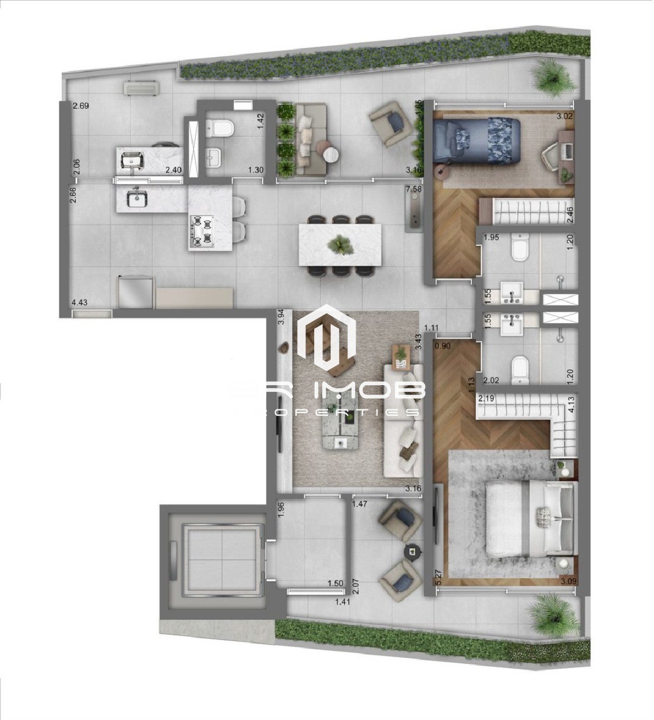 Apartamento à venda com 2 quartos, 111m² - Foto 2