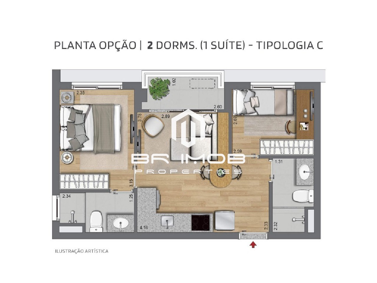 Apartamento à venda com 2 quartos, 41m² - Foto 3