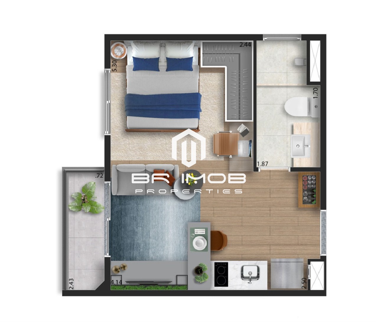 Apartamento à venda com 1 quarto, 28m² - Foto 3