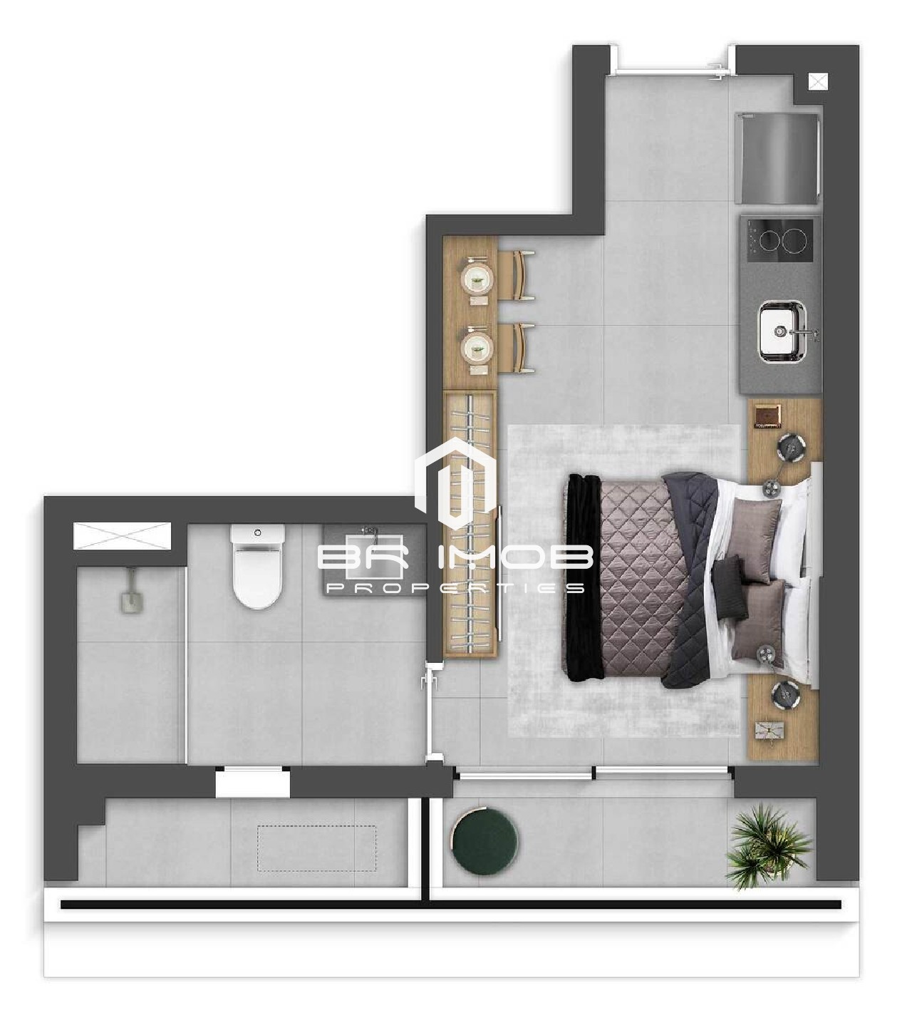 Apartamento à venda com 1 quarto, 27m² - Foto 3