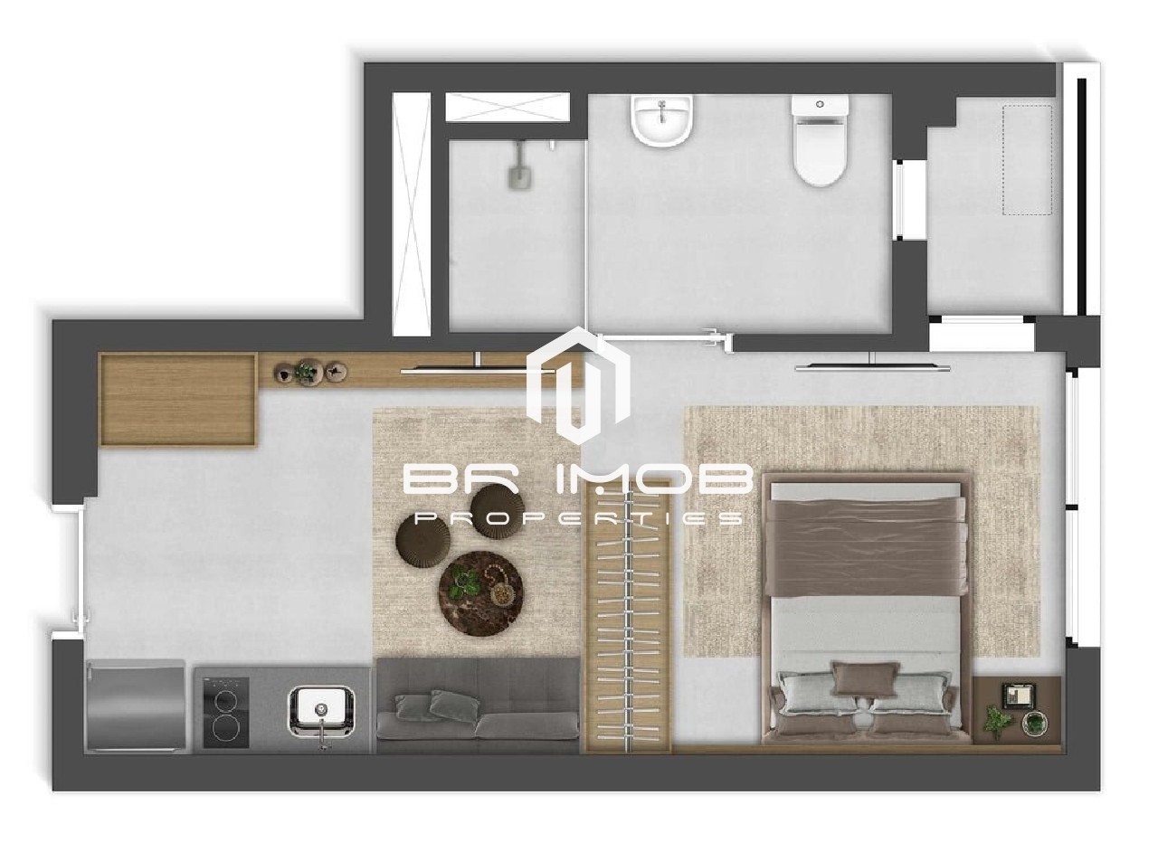 Apartamento à venda com 1 quarto, 27m² - Foto 4