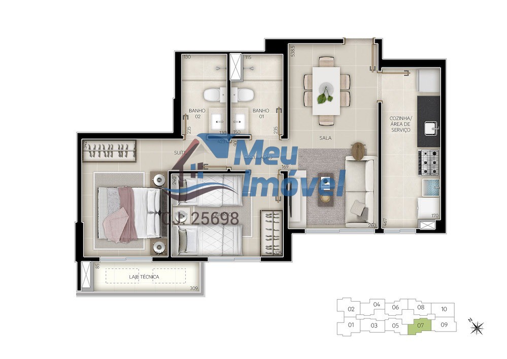 Apartamento à venda com 2 quartos, 59m² - Foto 43