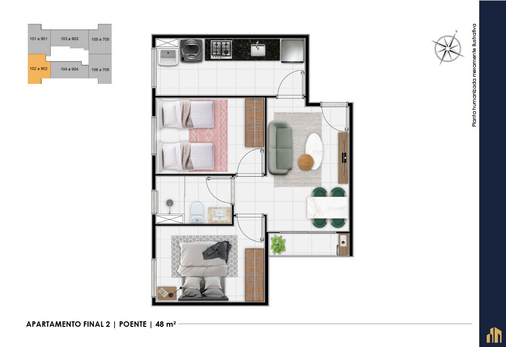 Apartamento à venda com 2 quartos, 51m² - Foto 21