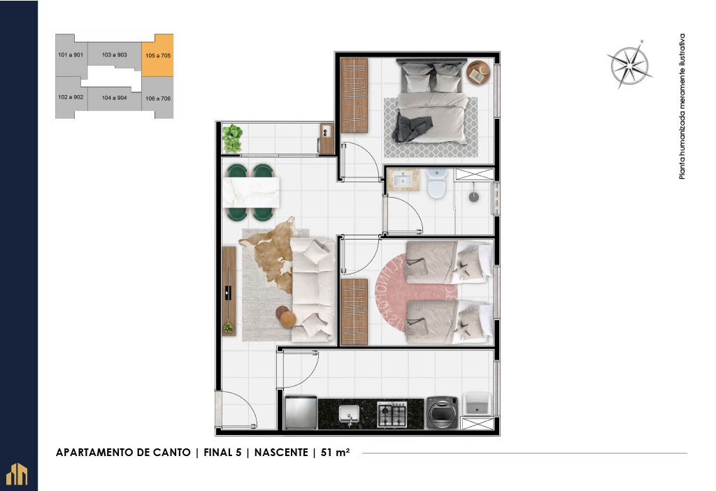 Apartamento à venda com 2 quartos, 51m² - Foto 24