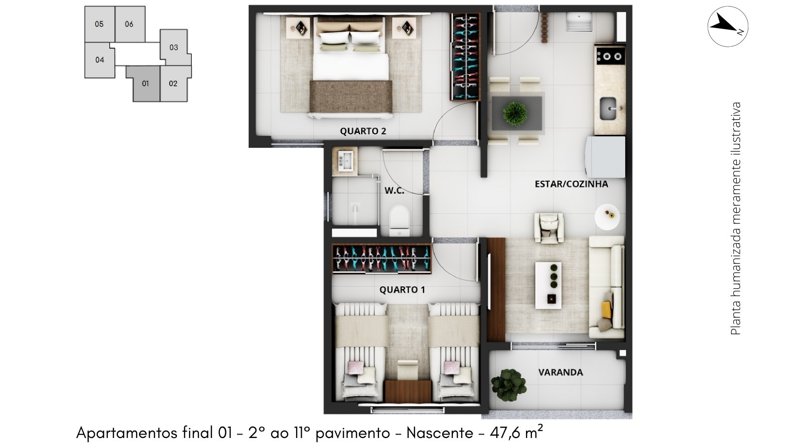 Apartamento à venda com 2 quartos, 47m² - Foto 13