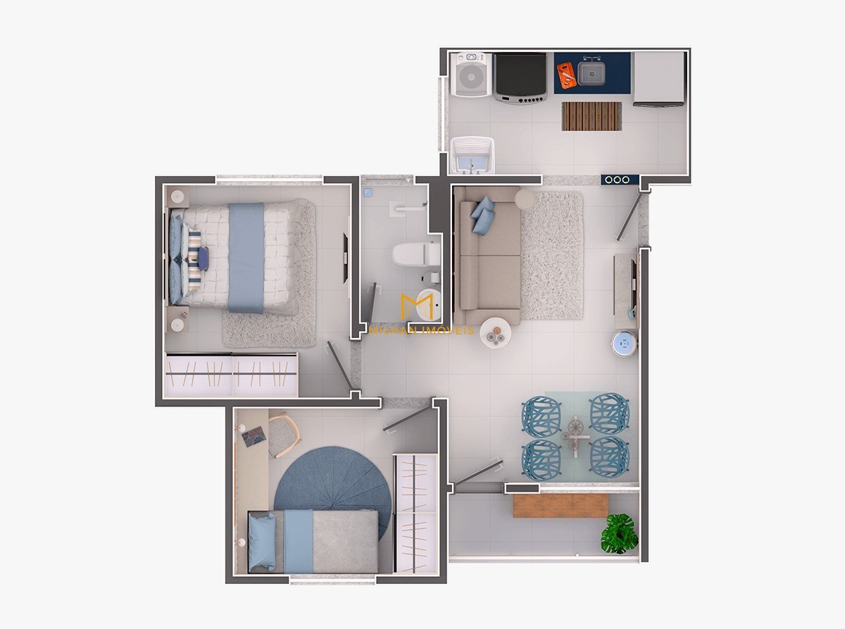 Apartamento à venda com 2 quartos, 44m² - Foto 2