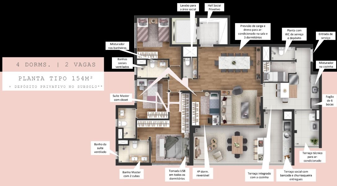 Apartamento à venda com 4 quartos, 156m² - Foto 6