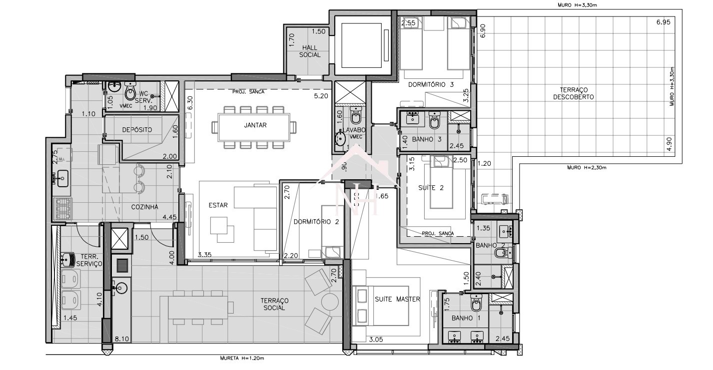 Apartamento à venda com 4 quartos, 200m² - Foto 3