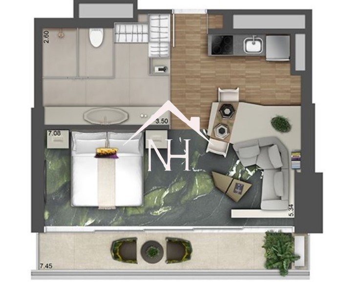 Apartamento, 1 quarto, 53 m² - Foto 2