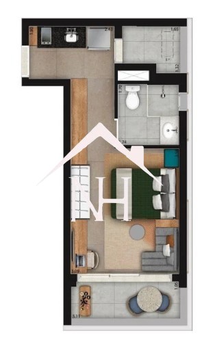 Apartamento à venda com 1 quarto, 32m² - Foto 9