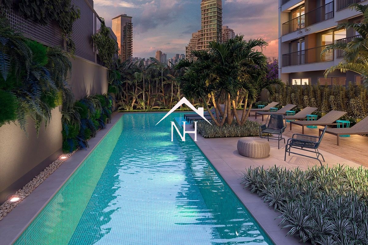 Studio 29,73m² com varanda, Bicicletário, Coworking, Lounge, Pet place, Solarium, Churrasqueira, Piscina adulto, playground, Quadra, salão de festas