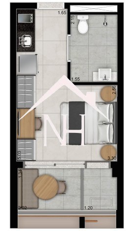 Apartamento, 1 quarto, 23 m² - Foto 2
