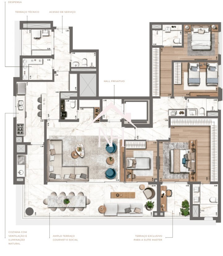 Apartamento, 4 quartos, 212 m² - Foto 2