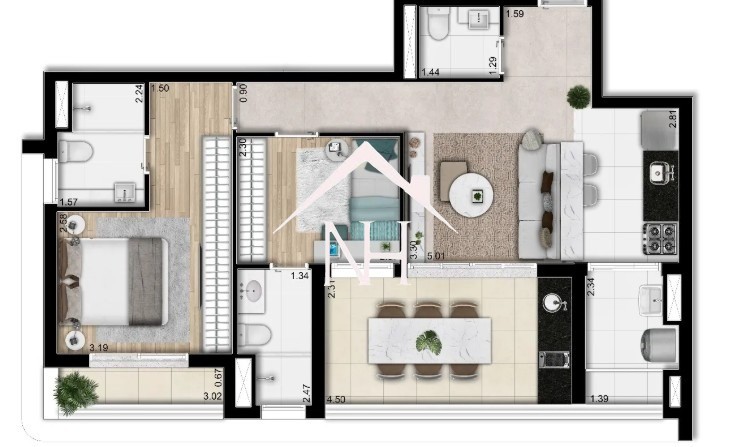 Apartamento, 2 quartos, 76 m² - Foto 2