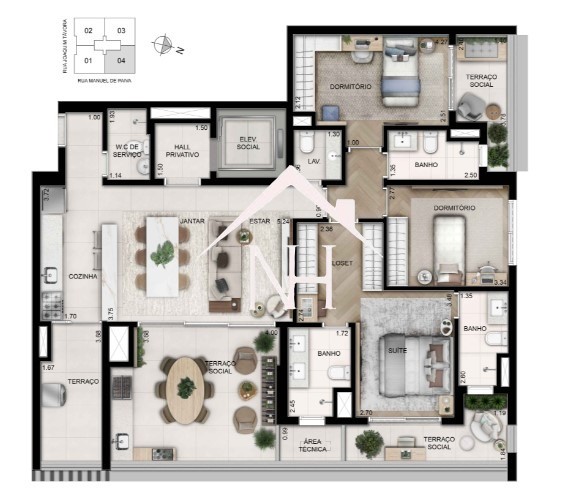 Cobertura, 4 quartos, 239 m² - Foto 2