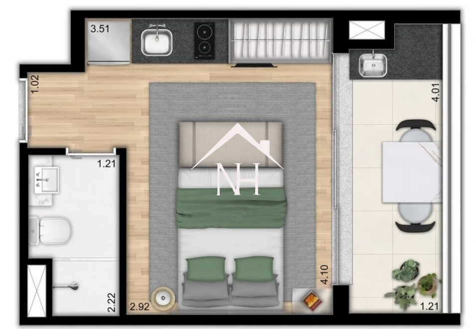 Apartamento, 1 quarto, 36 m² - Foto 3