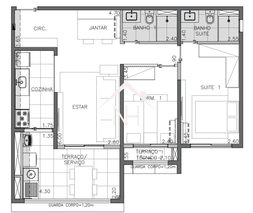 Apartamento, 2 quartos, 46 m² - Foto 21