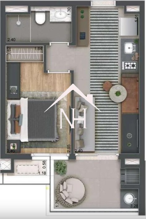 Apartamento, 1 quarto, 38 m² - Foto 3