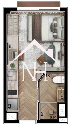 Apartamento, 1 quarto, 19 m² - Foto 2