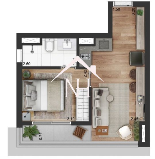 Apartamento, 1 quarto, 33 m² - Foto 8