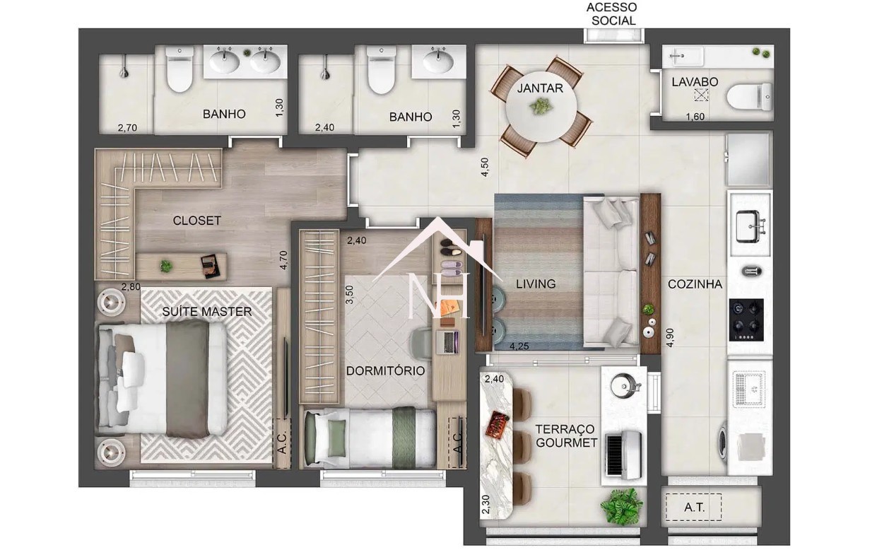 Apartamento, 2 quartos, 70 m² - Foto 12