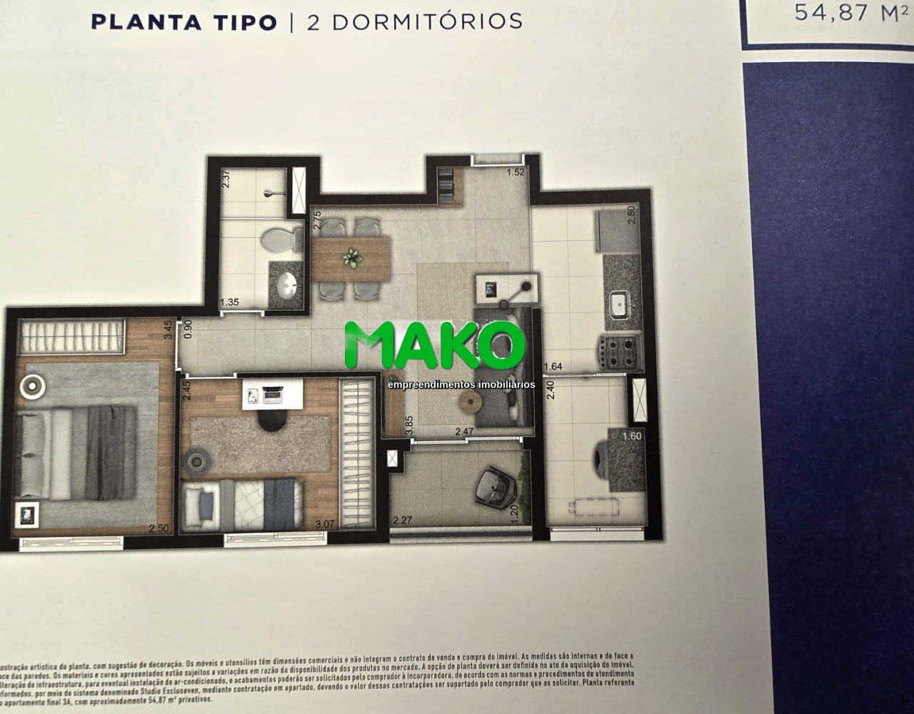 Apartamento à venda com 2 quartos, 55m² - Foto 1