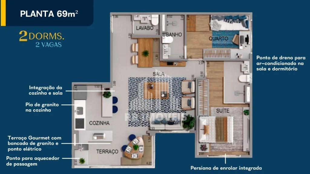 Apartamento à venda com 2 quartos, 69m² - Foto 40