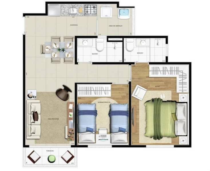 Apartamento à venda com 2 quartos, 59m² - Foto 19