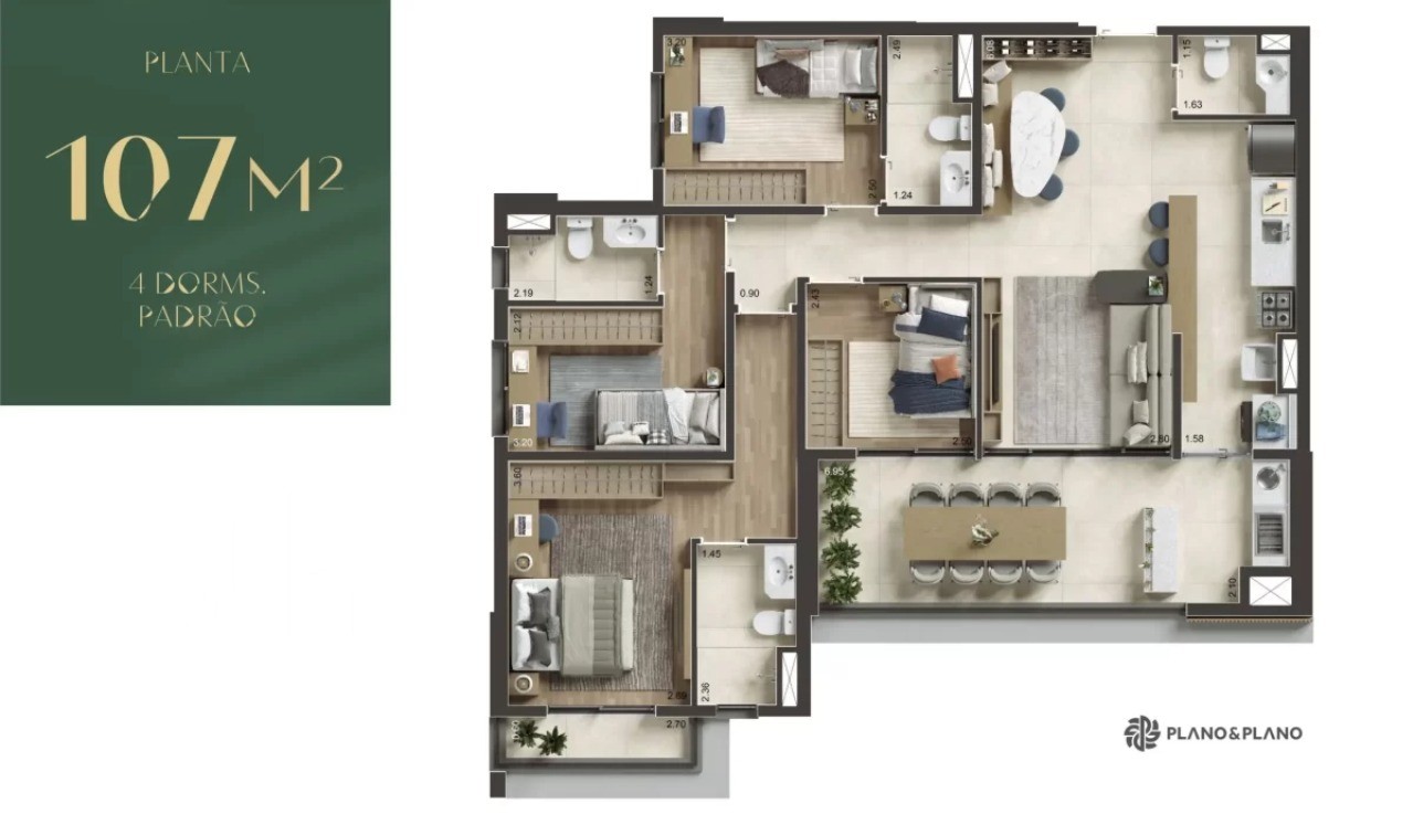 Apartamento, 4 quartos, 107 m² - Foto 1
