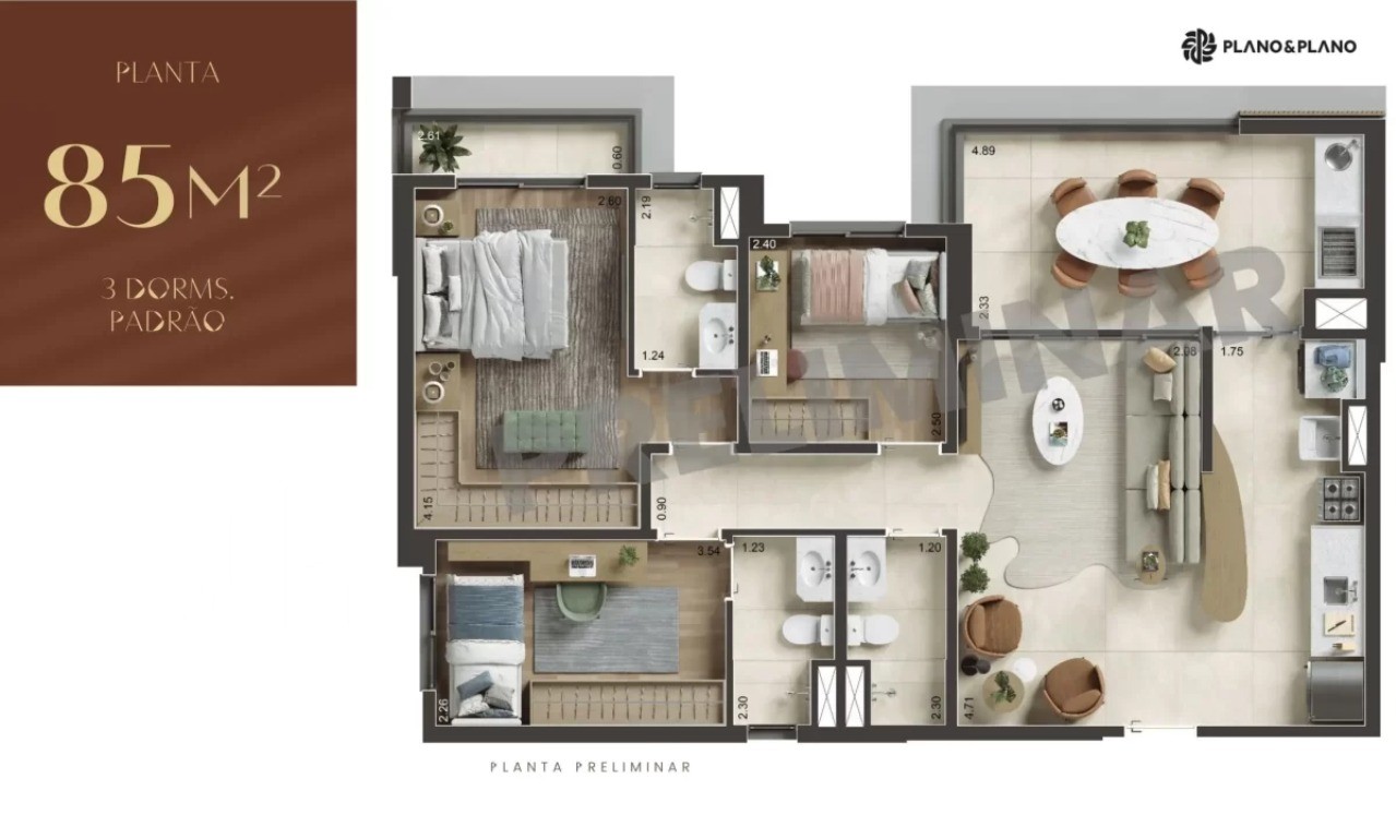 Apartamento, 3 quartos, 85 m² - Foto 1
