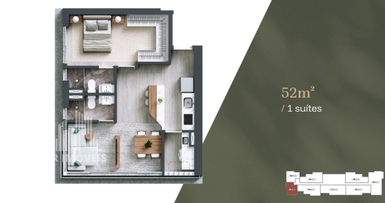 Apartamento, 1 quarto, 52 m² - Foto 7