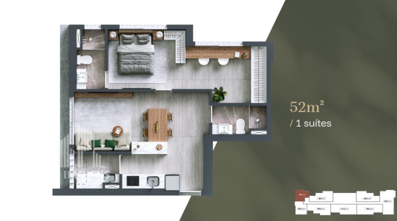 Apartamento, 1 quarto, 52 m² - Foto 6