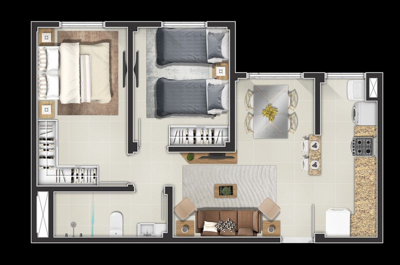 Apartamento à venda com 2 quartos, 46m² - Foto 8