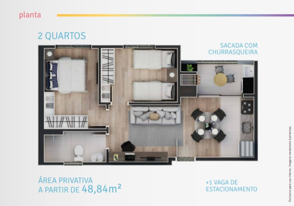 Apartamento à venda com 2 quartos, 48m² - Foto 6