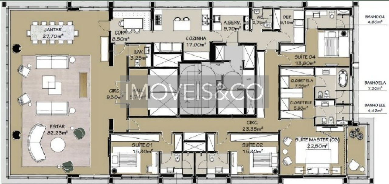 Apartamento, 4 quartos, 358 m² - Foto 6