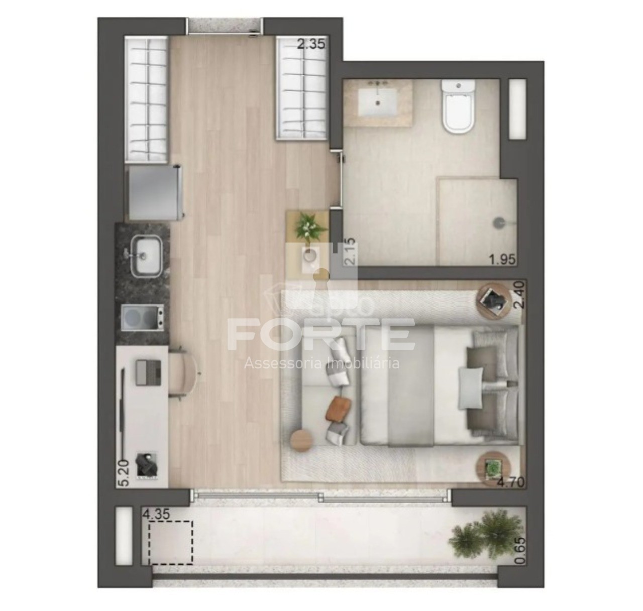 Flat/Apart Hotel, 1 quarto, 26 m² - Foto 11
