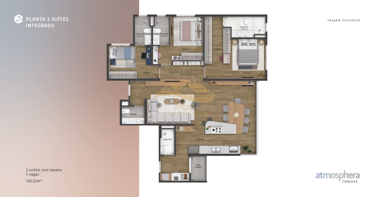 Apartamento, 3 quartos, 130 m² - Foto 4