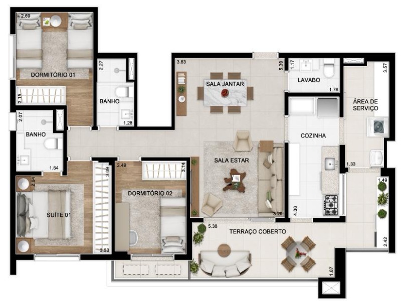 Apartamento à venda com 4 quartos, 130m² - Foto 19