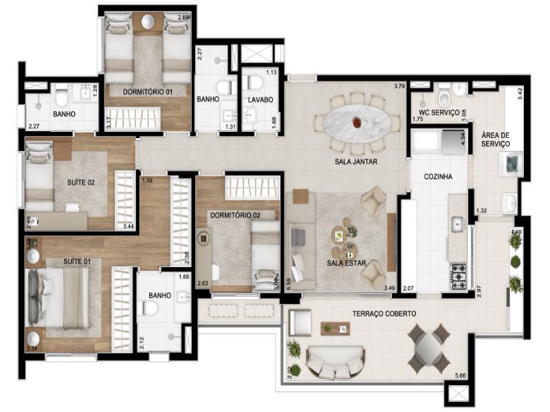 Apartamento à venda com 4 quartos, 130m² - Foto 23